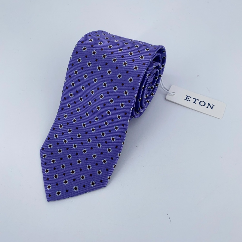 Eton Tie Mens One Size Multi Patterned Silk Classic Fit Necktie England Made NWT